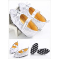 High quality Kid shoes Silver baby girl party Bow-knot dancing shoes Fancy toddler girls shoes 3-12 month 3 colors